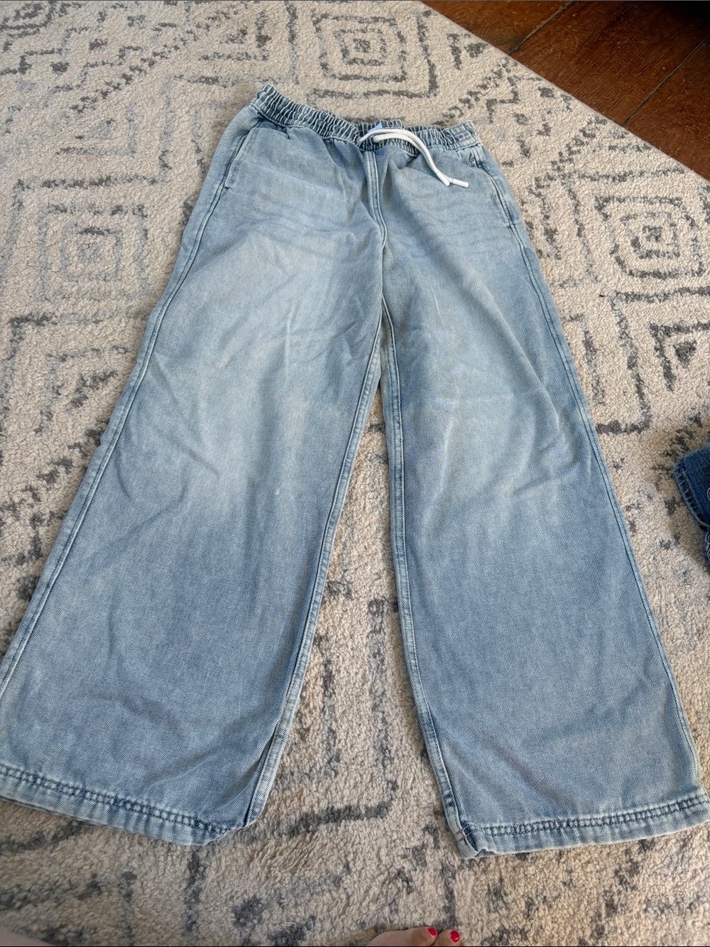 Wide Leg Light Wash Denim Jeans